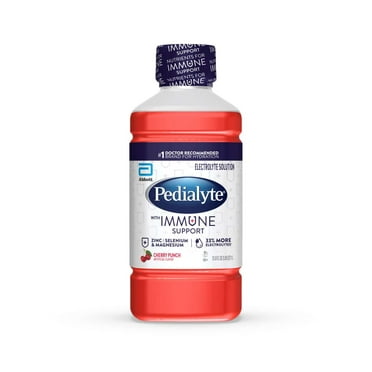 Pedialyte with Immune Support Electrolyte Drink, Cherry Punch, 1 Liter