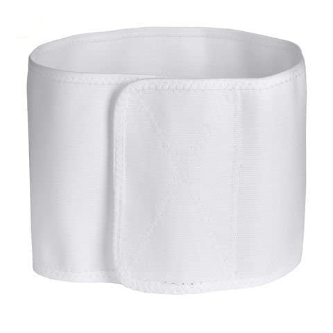Pediatric Abdominal Binder Deluxe | Umbilical Hernia Belt, Post-op, Low Tone Muscle Support, Single Panel Abdominal Brace, 7 Tall Fits Toddler Waists 16"-19", White, Made in USA