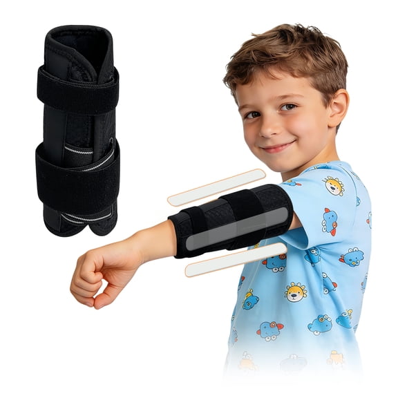 Pediatric Elbow Brace, Night Splint for Cubital Tunnel Syndrome, Ulnar Nerve Entrapment, Arm Immobilizer Restraints for Tendonitis Sleeping Pain Relief, Child Elbow Support Splint (Small)