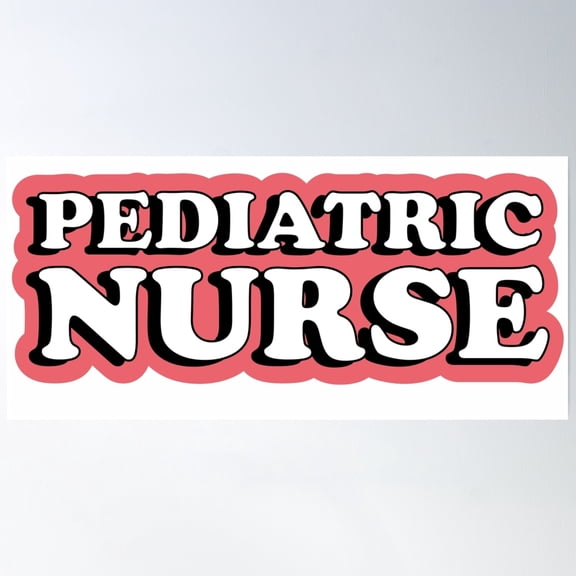 Pediatric Nurse Red Typography Poster Wall Art, Modern Wall Decor, 8x12 UNFRAMED