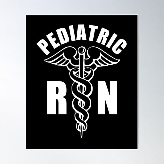Pediatric Nurse - Rn Caduceus Poster Wall Art, Modern Wall Decor, 8x12 UNFRAMED