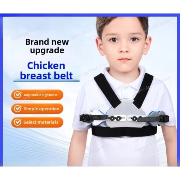 Pediatric Pectus Carinatum Orthosis Adjustable Chest Brace for Rib Flare Correction, Lightweight Support Device