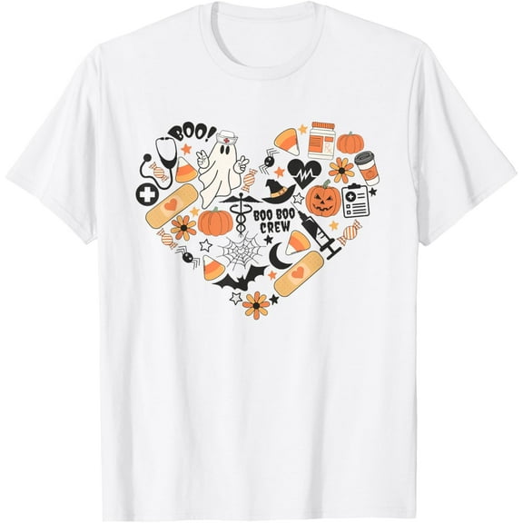 Pediatrics Halloween Boo Boo Crew Fall Pediatric Nurse Ghost T-Shirt