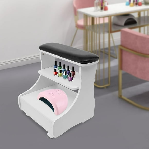 Pedicure Foot Bath Trolley with Wheels, Manicure Rest Stand, Portable Esthetician Trolley Cart for Beauty Salon or Nail Tech Spa, Foot Massage Station