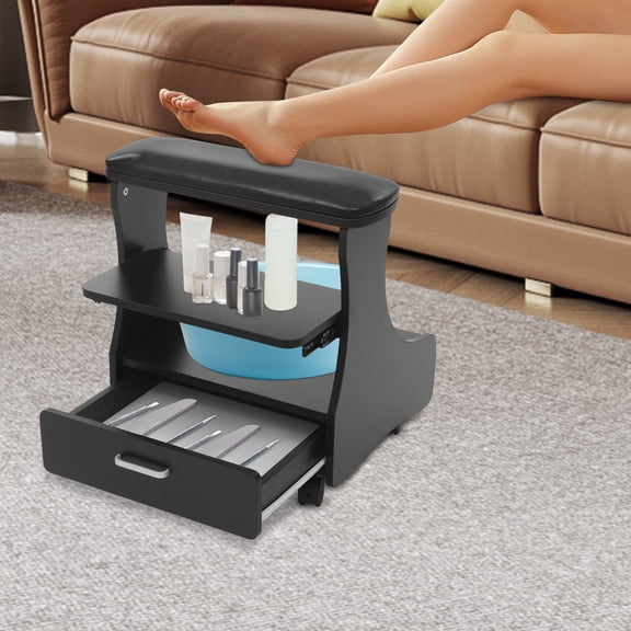 Pedicure Foot Rest, Manicure Foot Rest with Wheels, Pedicure Footstool Stand for Easy Home Salon Use