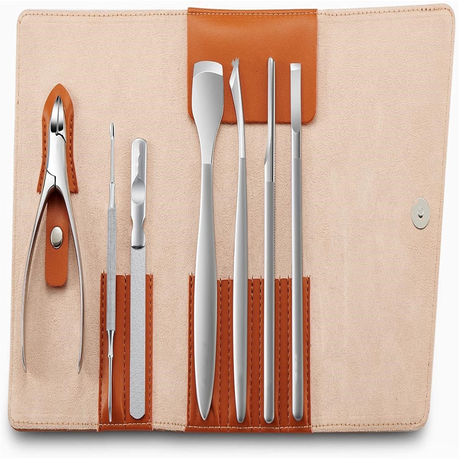 Pedicure Knife Set Professional Ingrown Toenail Clippers Foot Care Tools Stainless Steel Nail Cuticle Nippers Remover Kits (7 Pcs Set)