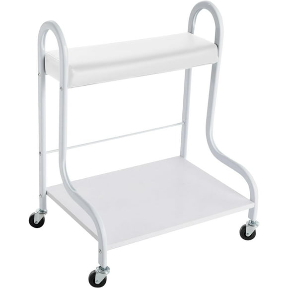 Pedicure Manicure Beauty Salon Nail Foot Bath, Portable Esthetician Trolley Cart, Foot Rest Pedicure Rolling Trolley, Manicure Funiture Massage Table with Wheels & Foot Pad