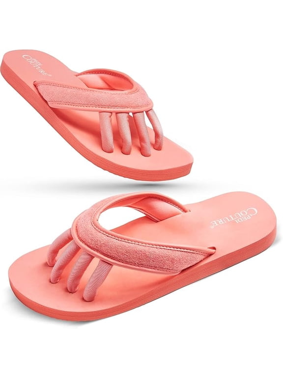 Pedicure Sandals for Women – Pedi Couture Flip Flops with Built-In Toe Separators, No Smudge Nail Drying, Comfortable Spa Slippers for Home & Salon