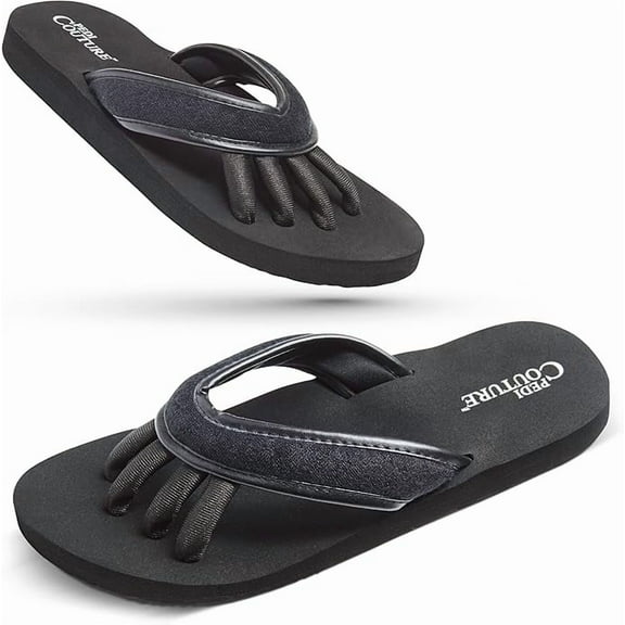 Pedicure Sandals for Women – Pedi Couture Flip Flops with Built-In Toe Separators, No Smudge Nail Drying, Comfortable Spa Slippers for Home & Salon