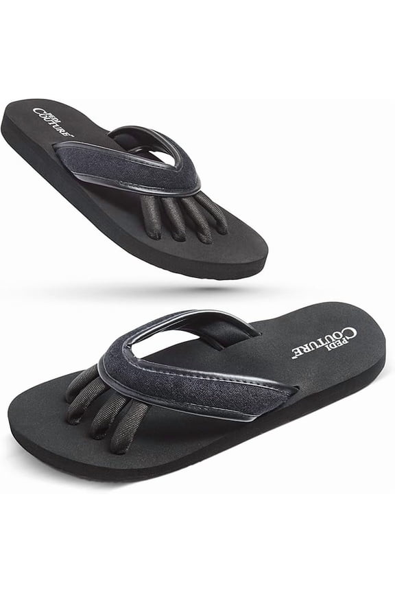 Pedicure Sandals for Women – Pedi Couture Flip Flops with Built-In Toe Separators, No Smudge Nail Drying, Comfortable Spa Slippers for Home & Salon