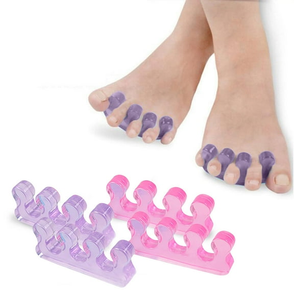 Pedicure Toe Separators,Toe Separators for Nail Polish,Repeatable Washable Toenail Dividers,Toe Spreader for Nail Polish Application,4 Piece Pedicure Kit