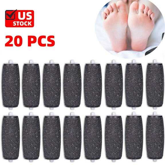 Pedicure Tools For Feet, 20PCS Extra Coarse Replacement Roller Refill Heads Compatible with Amope Pedi Refills Electronic Foot File