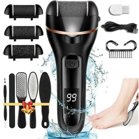 Pedicure Tools for Feet, Pedicure Kit, 10-in-1 Professional Pedicure Tools Foot Care Kit, Foot Scrubber to Remove Dead Skin and Cracked Heels, Black
