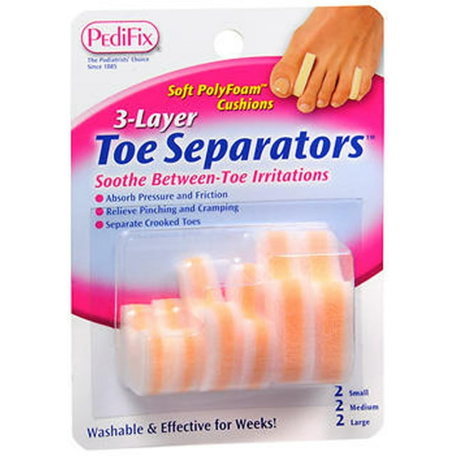 Pedifix 3-Layer Toe Separators, 6 Count