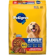 Pedigree High Protein Grilled Steak & Vegetable Flavor Adult Dry Dog Food, 27 lb Bag