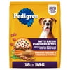 Pedigree Adult Dry Dog Food Roasted Chicken & Vegetable Flavor With Bacon Flavored Bites, 18 lb. Bag