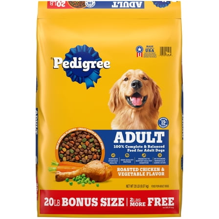 Pedigree Complete Nutrition Adult Dry Dog Food, Roasted Chicken & Vegetable Flavor, BONUS SIZE 20 lb. Bag