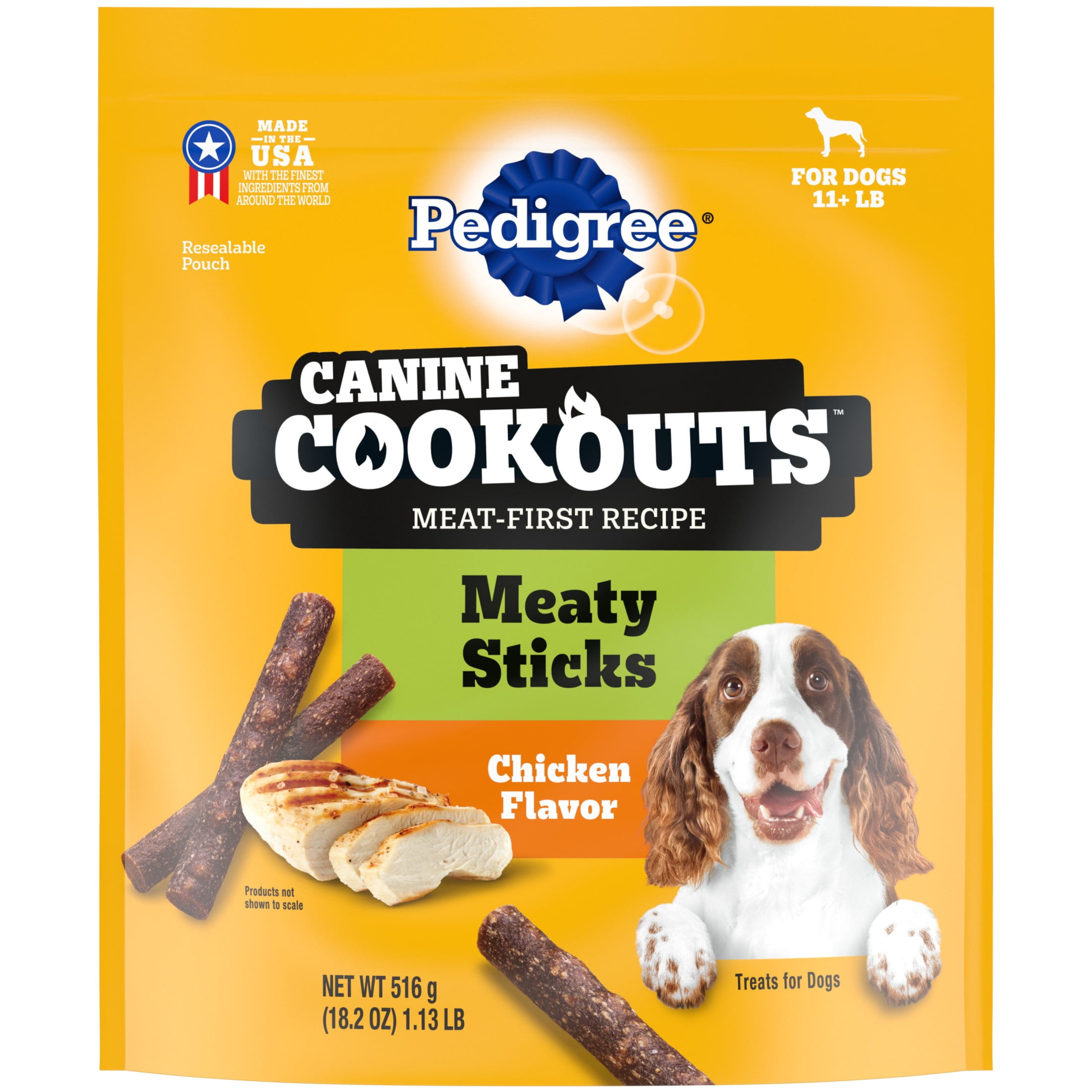 Pedigree Canine Cookout Soft Dog Treats, Chicken Flavored Meaty Sticks, 18.2 Oz Bag