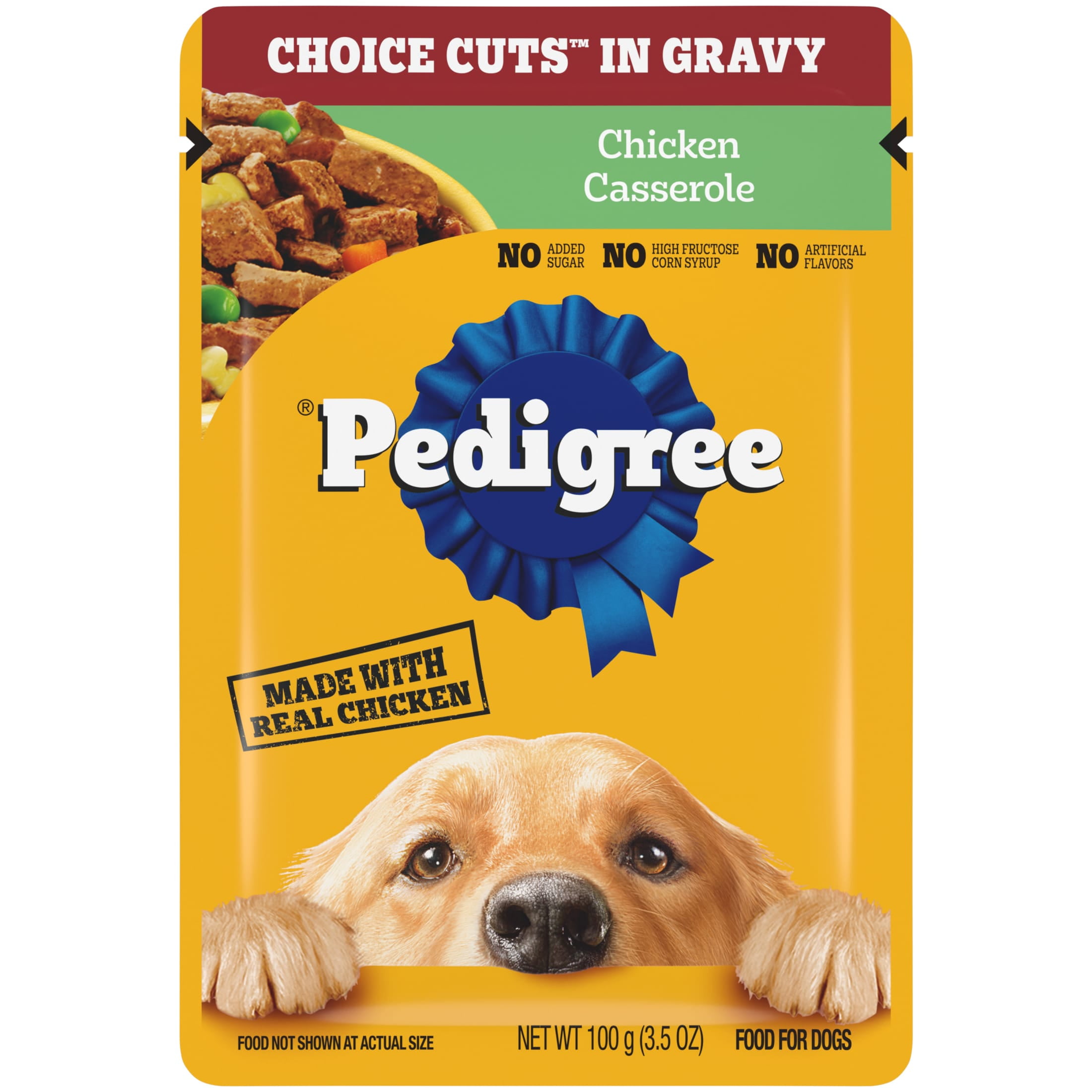 Pedigree Choice Cuts In Gravy Adult Soft Wet Dog Food, Chicken Casserole, 3.5 Oz Pouch
