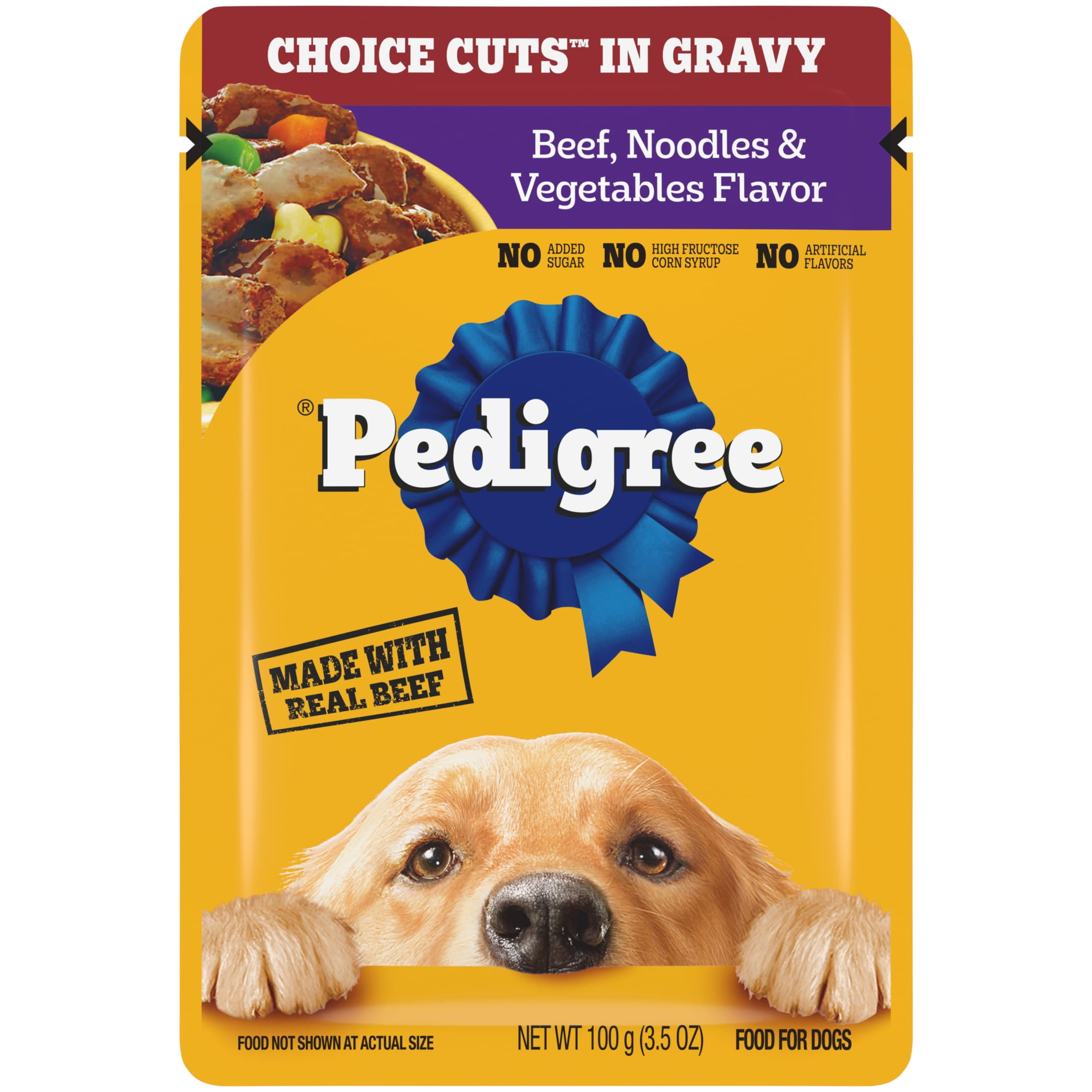 Pedigree Choice Cuts In Gravy Dog Food, Beef, Noodles & Vegetable Flavor, 3.5 Oz Pouch