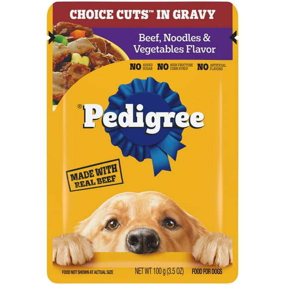 Pedigree Choice Cuts In Gravy Dog Food, Beef, Noodles & Vegetable Flavor, 3.5 Oz Pouch