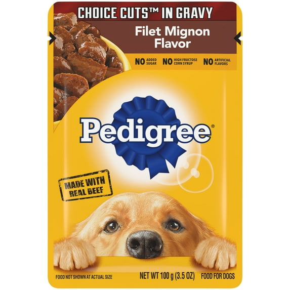 Pedigree Choice Cuts In Gravy Filet Mignon Flavor Adult Soft Wet Dog Food, 3.5 Oz Pouch
