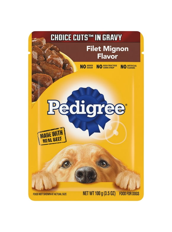 Pedigree Filet Mignon Flavor Gravy Wet Dog Food for Adult, 3.5 oz. Pouch