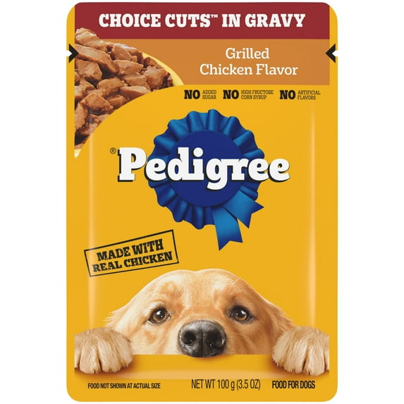 Pedigree Choice Cuts In Gravy Adult Wet Dog Food, Grilled Chicken Flavor, 3.5 Oz Pouch