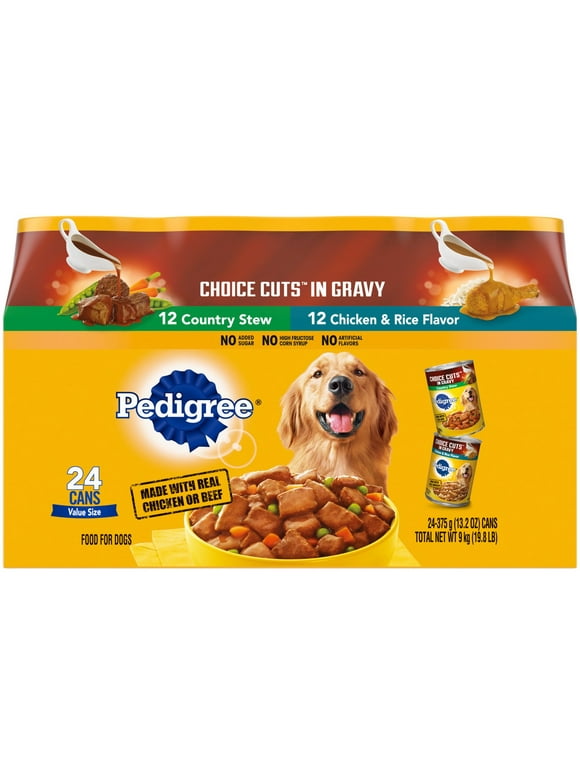 Pedigree Choice Cuts in Gravy Wet Dog Food Variety Pack, 13.2 oz Cans (24 Pack)