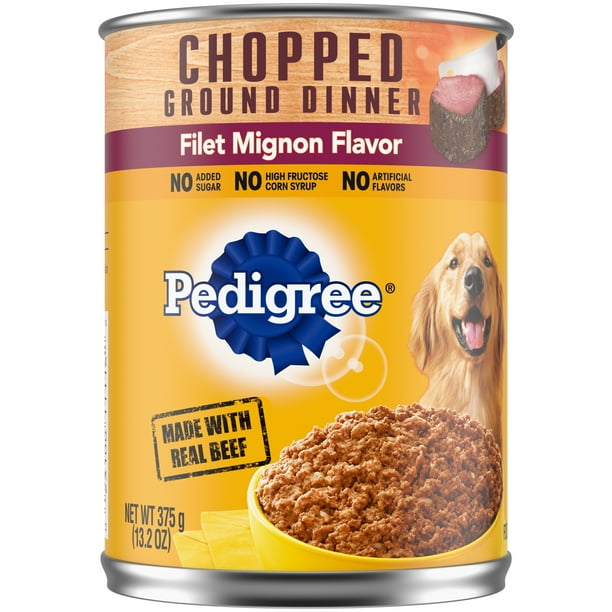Pedigree Chopped Ground Dinner Adult Canned Soft Wet Dog Food, Filet