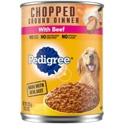 Pedigree Chopped Ground Dinner Beef Wet Dog Food, 13.2 oz Can