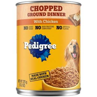 Pedigree Chopped Ground Dinner With Chicken Adult Canned Soft Wet Dog Food, 13.2 Oz. Can