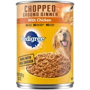 Pedigree Chopped Ground Dinner Chicken Wet Dog Food, 22 oz Can
