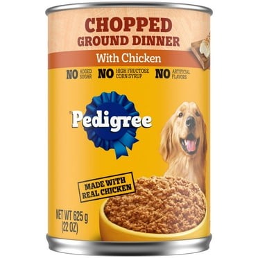 Pedigree Chopped Ground Dinner With Chicken Adult Canned Soft Wet Dog Food, 22 Oz. Can