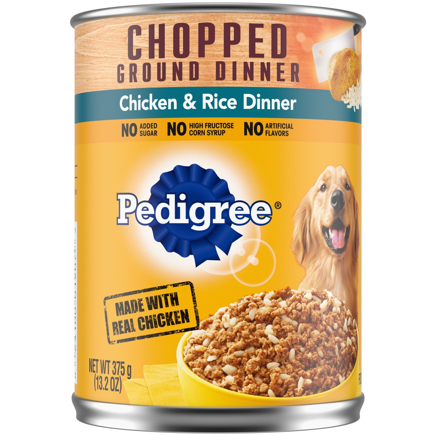 Pedigree Chopped Ground Dinner Chicken and Rice Wet Dog Food, 13.2 oz