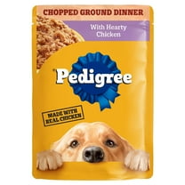 Pedigree Chopped Ground Dinner With Hearty Chicken Adult Soft Wet Dog Food 3.5 oz Pouch