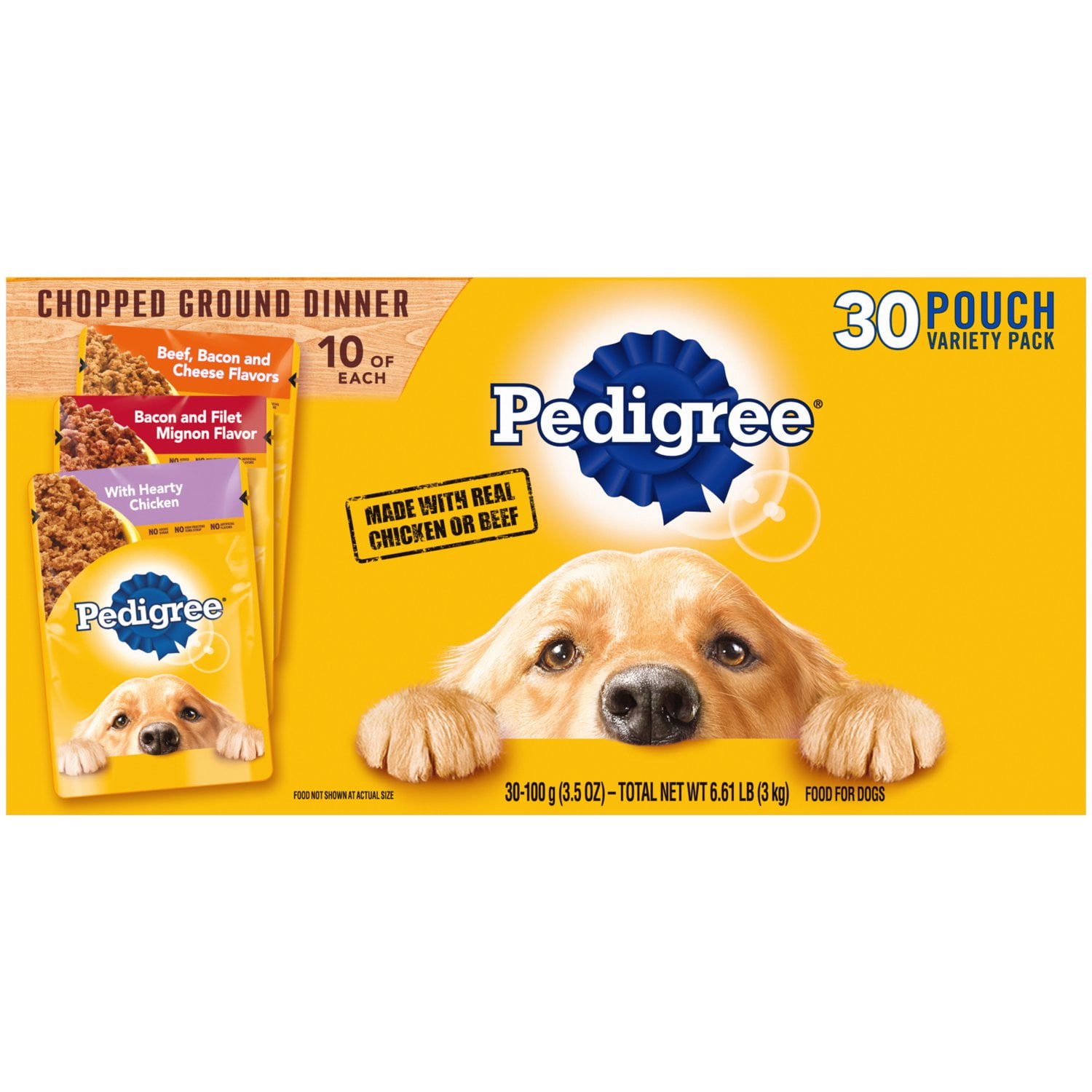 Pedigree Chopped Ground Dinner Wet Dog Food Variety Pack, 3.5 oz