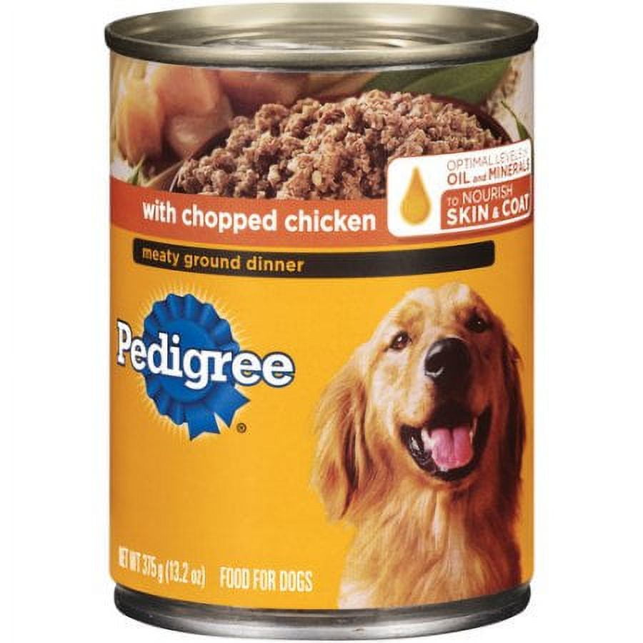 Pedigree Chopped Ground Dinner with Chicken Canned Dog Food (Pack of 2