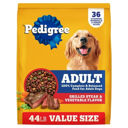 Pedigree Complete Nutrition Adult Dry Dog Food, Grilled Steak & Vegetable Flavor, 44 lb. Bag