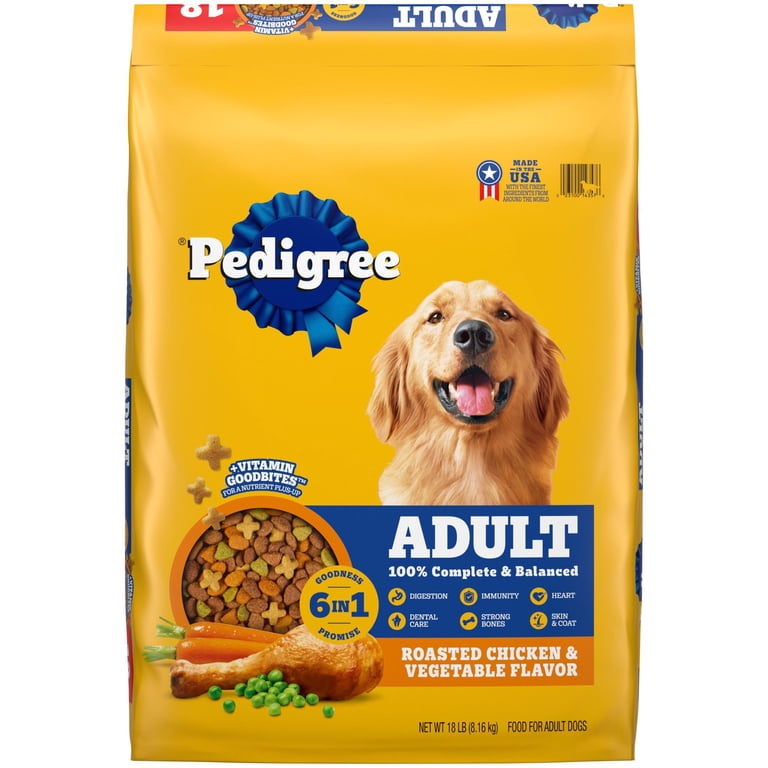 Pedigree Adult Dry Dog Food, 18 lb, Roasted Chicken and Vegetable Pedigree Adult Dry Dog Food, 18 lb, Roasted Chicken and Vegetable