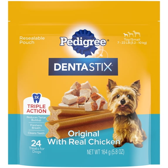 Pedigree Dentastix Dental Care Treats Toy & Small Breed, Original With Real Chicken, 5.85 Oz. Pack