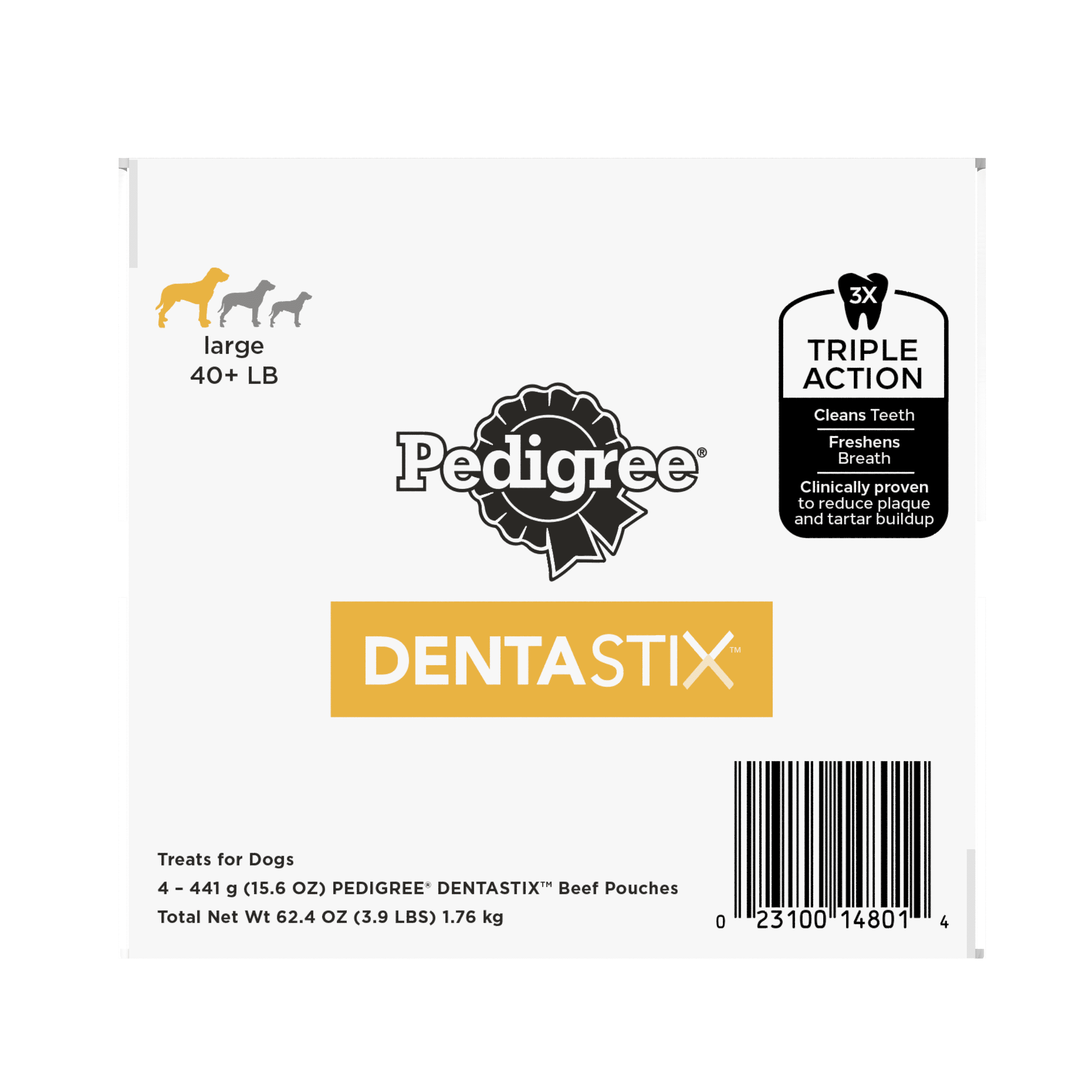 Pedigree Dentastix Dog Dental Treats, Bacon Flavor, Large Breed Dog Treats, 15.6 oz. Bag