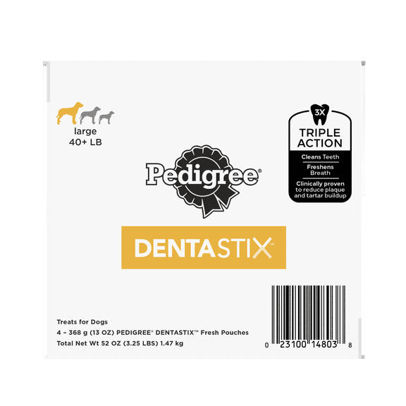 Pedigree Dentastix Dental Dog Treats For Large Dogs Fresh Flavor, 52 Oz. Pack
