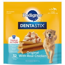 Pedigree Dentastix Large Dog Dental Treats Original Flavor Dental Bones, 1.66 lb. Pack (32 Treats)