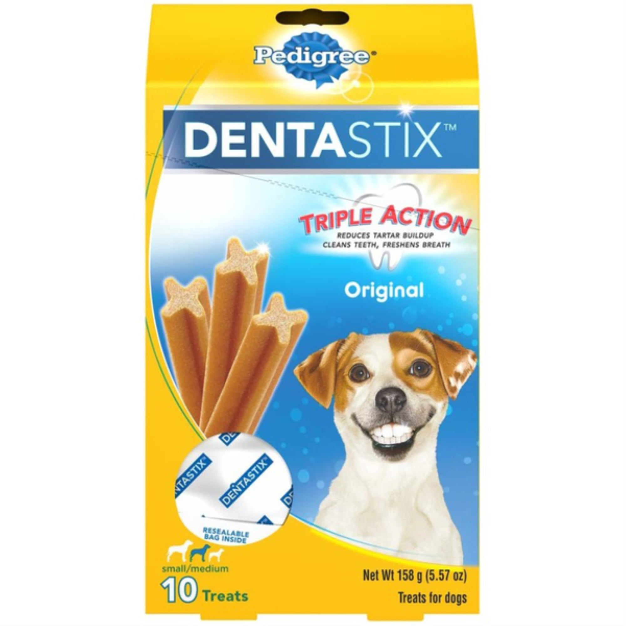 Pedigree Dentastix Original Flavor Dental Dog Treats for Small/Medium Dogs, 5.57 Oz. (10 Treats