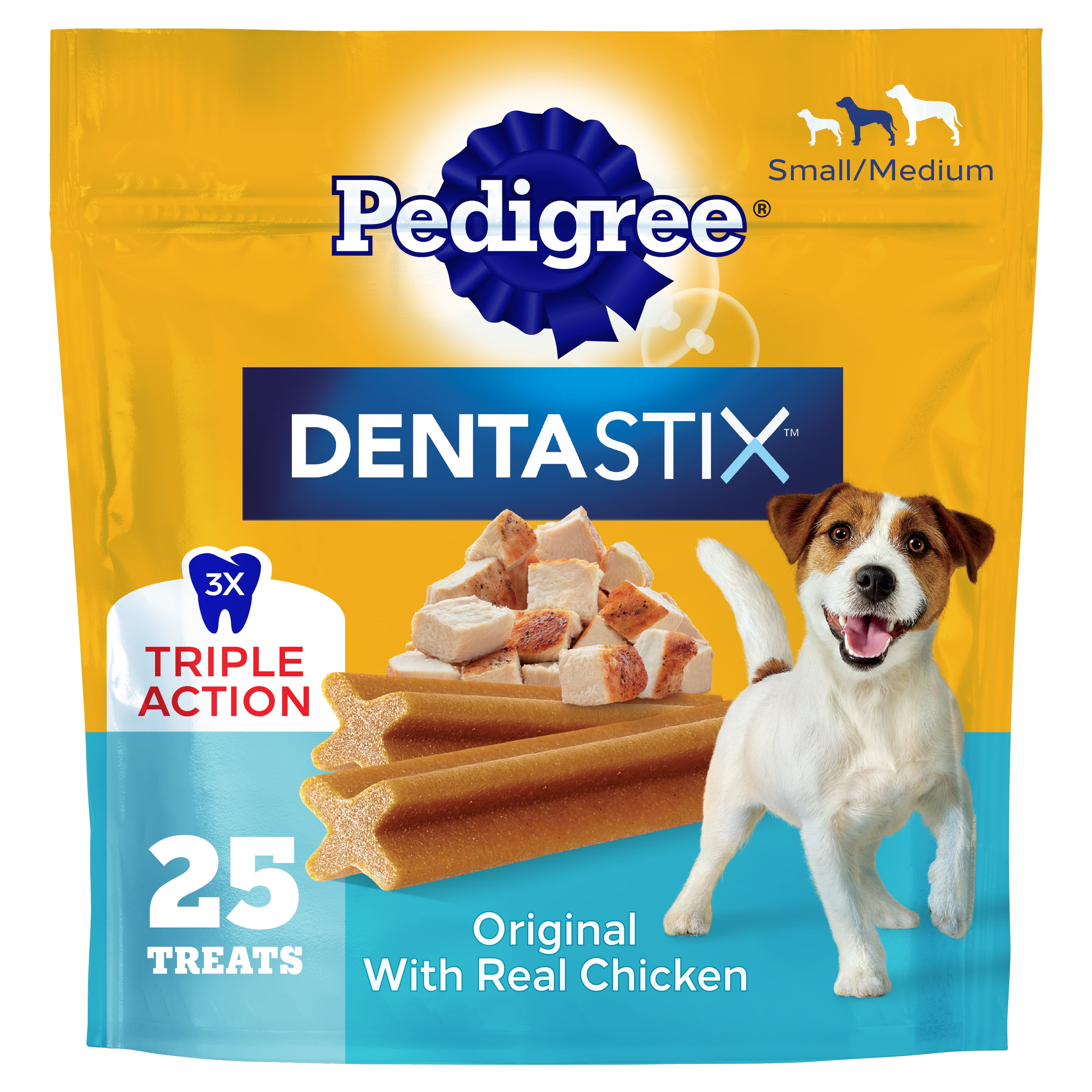 Pedigree Dentastix Original With Real Chicken Small & Medium Breed Dog Treats, 13.93 Oz Bag