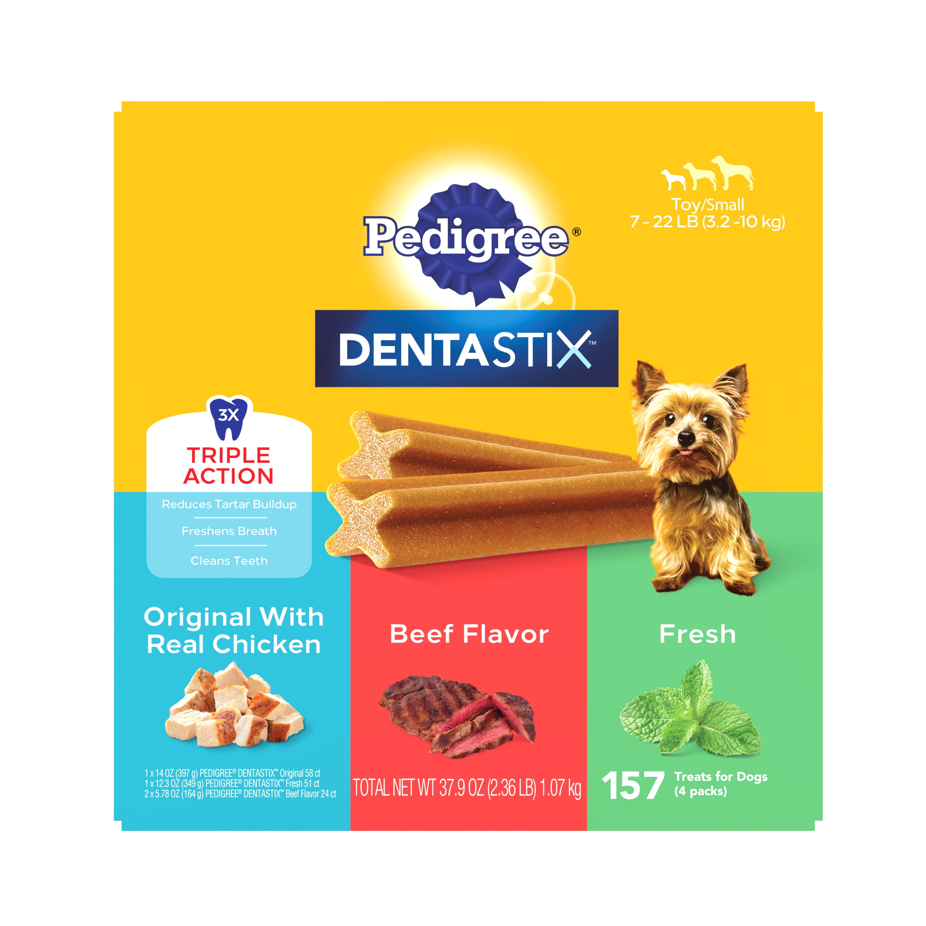 Pedigree Dentastix Dental Chews for Dogs, Small and Toy Breed, 2.36 lb. Variety Pack