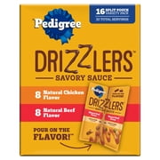 Pedigree Drizzlers Savory Sauce Multipack Wet Dog, 2.1 oz Twin Pouches, 16-Pack