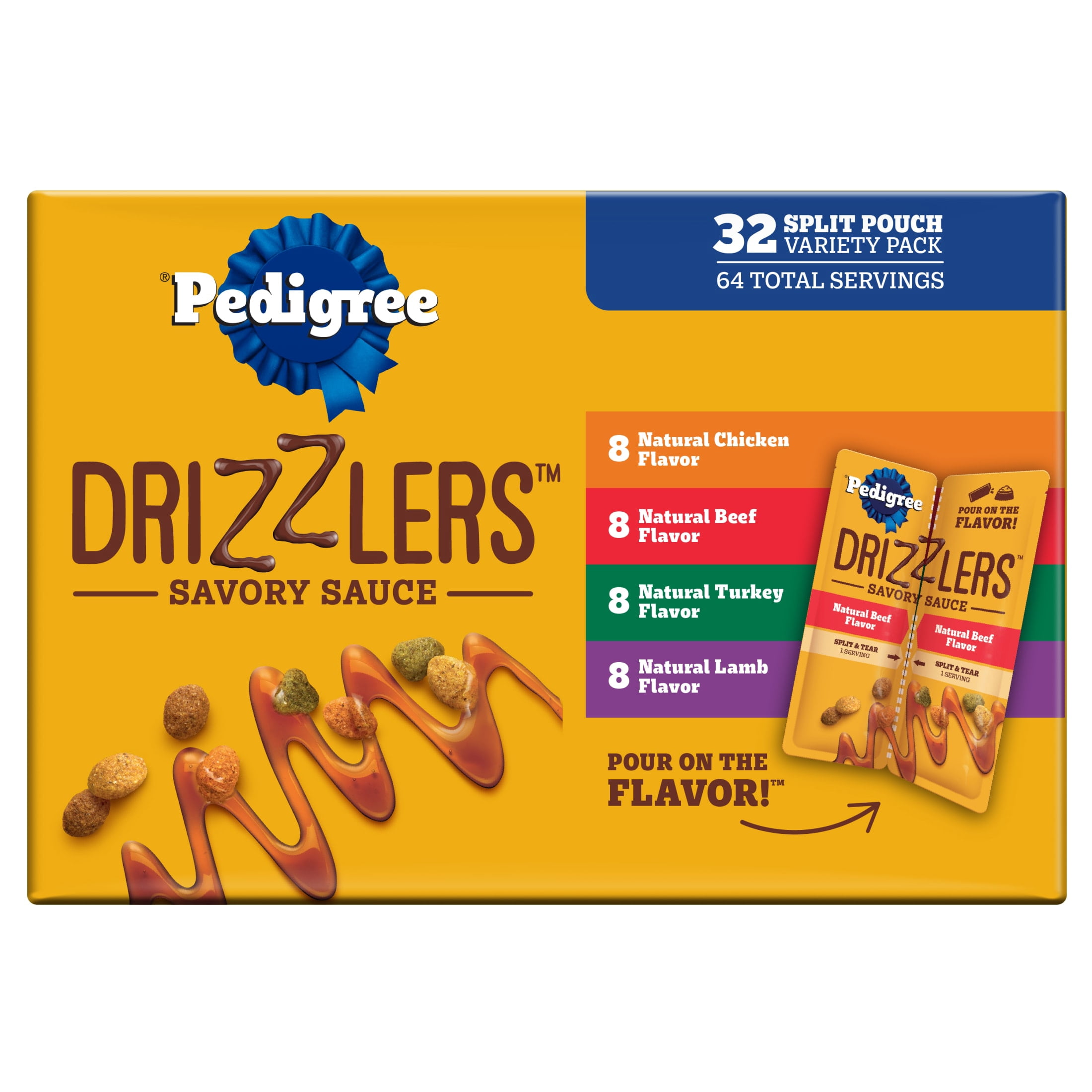 Pedigree Drizzlers Savory Sauce Multipack Wet Dog, 2.1 oz Twin Pouches ...