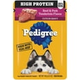 thumbnail image 1 of Pedigree High Protein Beef & Pork Tenderloin Flavor Adult Soft Wet Dog, (16) 3.5 oz Pouches, 1 of 11